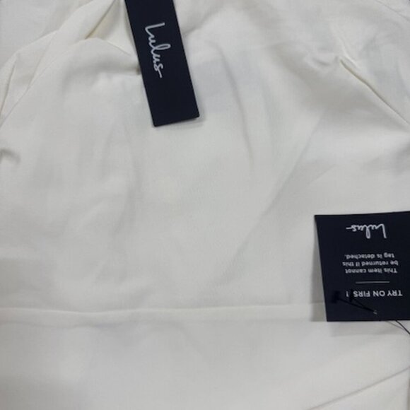 NWT Lulus Festive Occasion White Ruched Strapless Bodycon Mini Dress - Picture 6 of 8